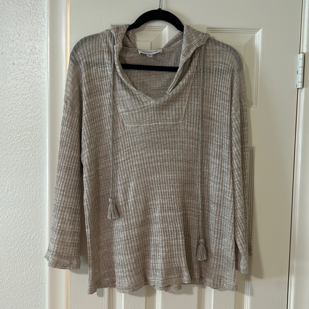 Something navy small knit hoodie